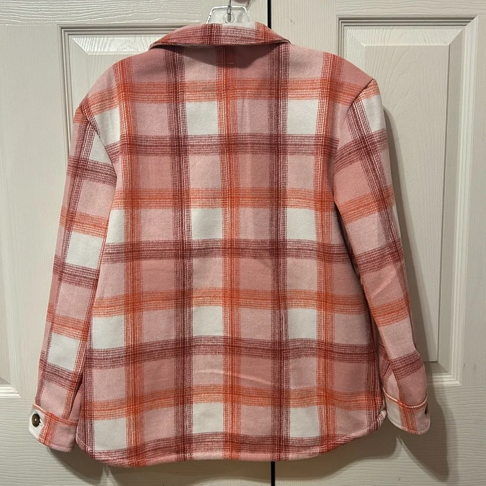 OLD NAVY Girls Pink & Orange Plaid Shacket NWT Size XXL 18